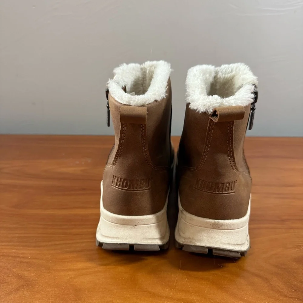 Khombu Sienna All-Weather‎ Water Repellent Boot Side Zip Snow. Winter Brown 7